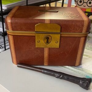 Wizarding World Harry Potter Trunk Bank/Lock Box with Wand by Paladone brand